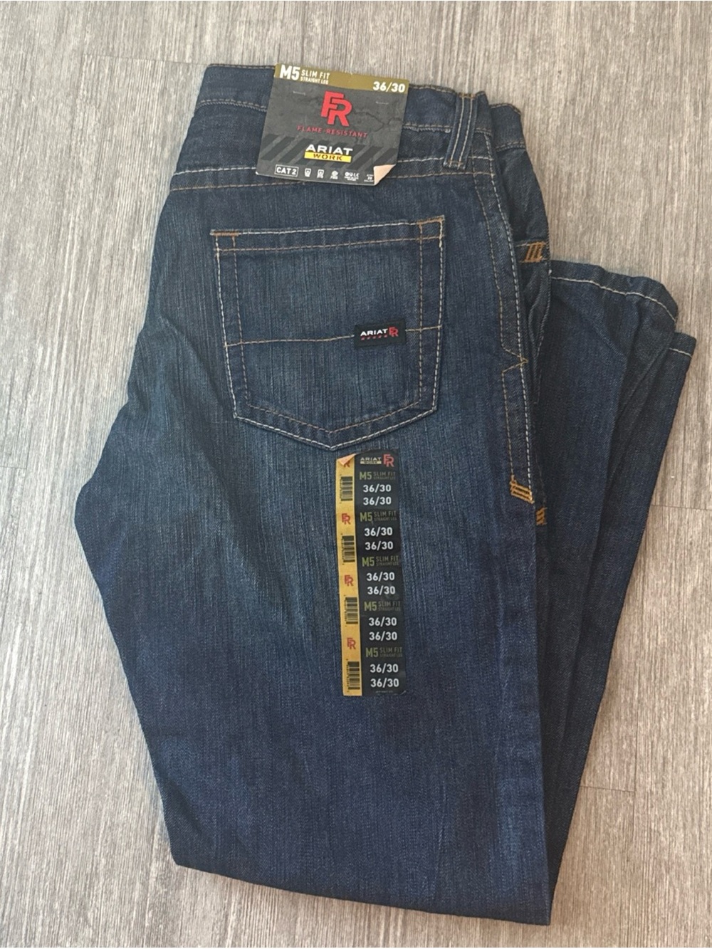 Ariat FR M5 Straight Fit Jeans Mens 36x30 Blue Straight Leg Flame Resistant CAT2